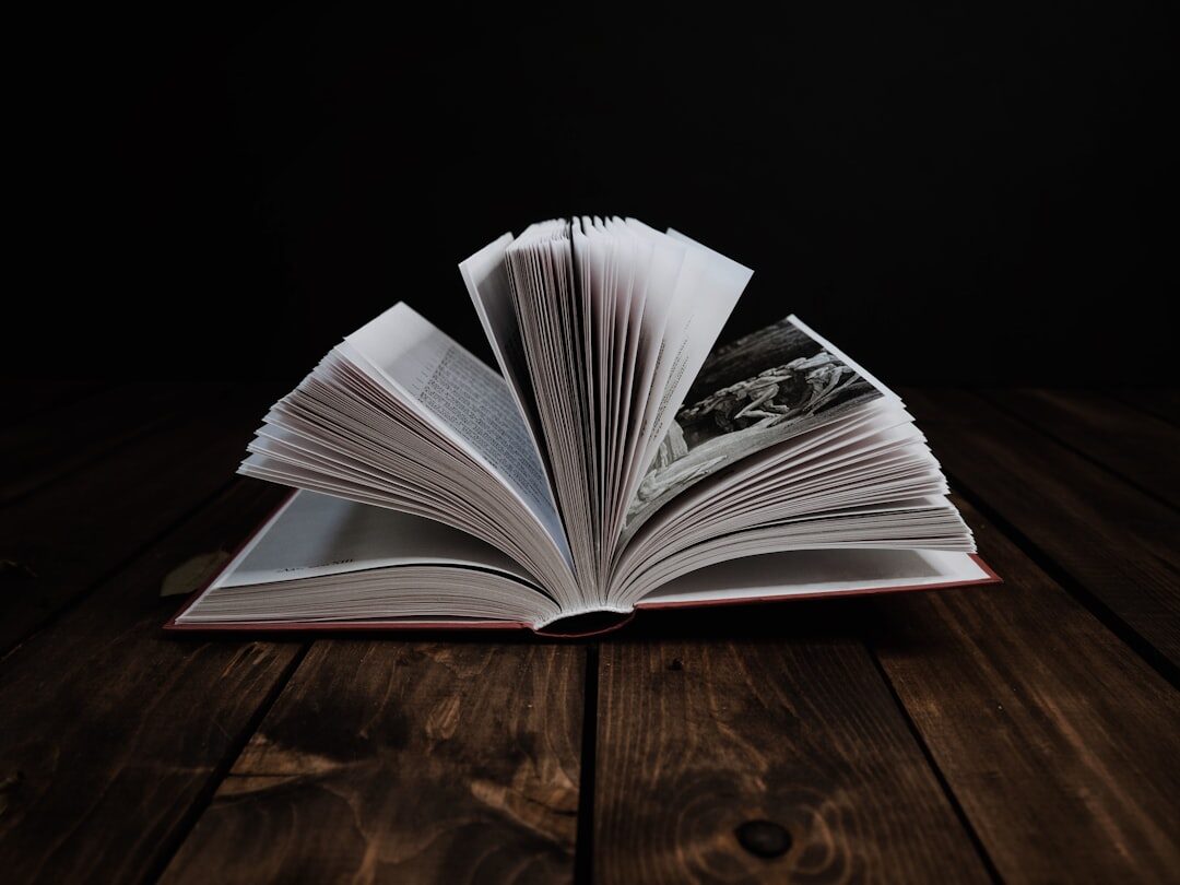 open mystery book on table