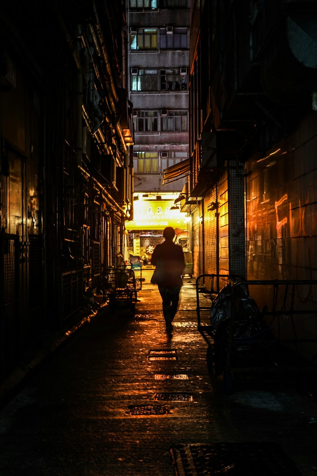 shadowy figure in alley