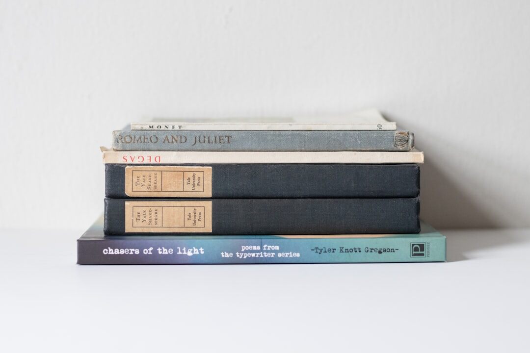 crime fiction book stack